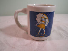Vintage 1956 Morton's When it Rans It Pours Porcelain Mug Coffee Cup picture