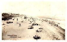 RPPC Oceanside California Beach View Summer Days c.1920 Postcard Unposted picture