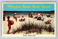 Riviera Beach FL-Florida, Scenic View Of Beach, Antique, Vintage c1963 Postcard picture