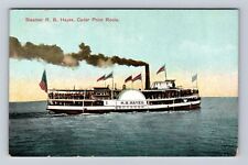 Sandusky OH-Ohio, Cedar Point Route, Steamer R.B. Hayes, Vintage Postcard picture