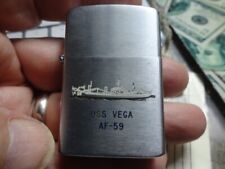 Engraved Vietnam era USS Vega AF-59 US Navy Firefly Lighter Case Part Only picture