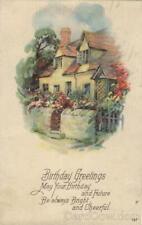 1926 Birthday Greetings Antique Postcard 2c stamp Vintage Post Card picture