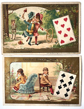 Victorian Trade Cards Guerin-Boutron Chocolates Set of 2 Playing Cards A2 picture