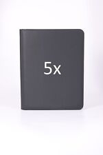 5x, 3x3 Pocket Top Loader Card Folder - Black Leather CLEAR Pockets Aus Stock picture