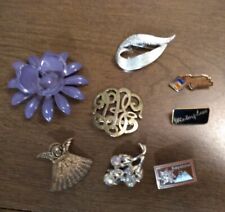 Lot Vintage Lapel Pins Jewelry Pinbacks Floral Angel Costume Some Wear picture
