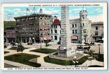 Asheville North Carolina Postcard Pack Square Looking South Memorial Park 1923 picture