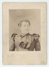 Antique c1880s Cabinet Card Woman Named Royal Wood or Lilly Hill Apalachin, NY picture