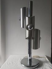 ⭐ Space Age Brushed Aluminium & Chrome Lamp Brutalist 1960s70s RAAK ? 64cm TALL⭐ picture