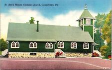 St Ann Roman Catholic Church Canadensis PA Pennsylvania Linen Postcard VTG UNP picture