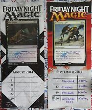 MTG: 2 FRIDAY NIGHT MAGIC GAME CALENDARS 8/2014 (UNUSED) & 9/2014 (USED/9