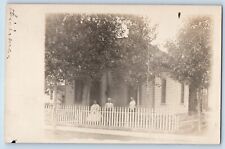 Huron South Dakota SD Postcard RPPC Photo House Scene Old Man Woman 1908 Antique picture
