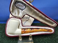 MBSD Featherweight Freehand Hand Carved Bent Block Meerschaum Mini Pipe, Case picture