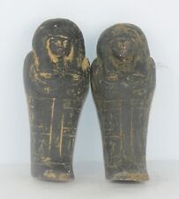 Rare Ancient Pharaonic Antique 2 Ushabti Statues BC Ancient Egyptian Mythology picture