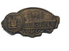 AMAZING Older Vintage Antique ALBANY Pin Badge Seal Skyline NY A8 picture