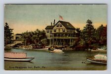 Bath ME-Maine, New Meadows Inn, Advertisement, Antique, Vintage c1913 Postcard picture