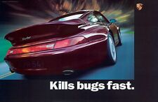 AWESOME RARE Original Porsche Poster Turbo Kills Bugs Fast 28x20 picture