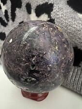 Natural Purple  Lepidolite Sphere Quartz Crystal Ball Healing 643 G. #148 picture