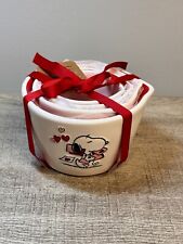 New Rae Dunn Peanuts Valentine Snoopy Measuring Cup with Handle Set of 4 picture