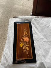Wooden Inlaid Floral Picture A. Paturro SORRENTO Italy 14” x 7 1/2” picture