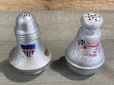 Antique Military Aluminum Salt Shakers Set Of 2, 1904 Dated, US Army picture