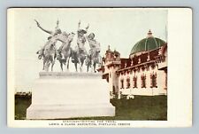 1905 Lewis & Clark Exposition Statuary Hitting The Trail Vintage Postcard picture