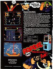 Popeye Arcade FLYER Original Video Game Comic Art Retro 1982 Brutus Olive Oyl picture