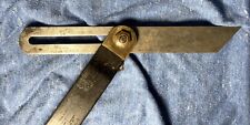 Early Unmarked 8 inch  sliding T Bevel square Brass and Walnut ? picture