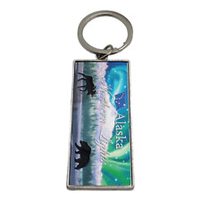Northern Lights Alaska Keychain Car Key Ring Chain Travel Tourist Souvenir Gift picture