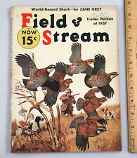 Vintage February 1937 Field & Stream Magazine Hunting Cover Art picture