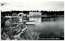 RPPC Lower Dells Boat Dock, Captain Herb Photo Inset Boat Vintage Postcard  picture