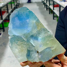 5.36LB  Rare transparent blue-green cubic fluorite mineral crystal samples/China picture