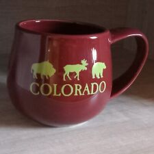 Colorado Coffee Mug Rustic Ceramic Woodland Hunting Animal Moose Bear Brown  picture