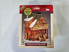 Vtg 2001 Lighted Cedar Cabin Lemax Vail Village Collection Retired Discontinued picture