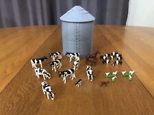 VINTAGE ERTL FARM COUNTRY SILO & ANIMALS COWS HORSES PIGS CHICKENS DUCKS & DOG picture