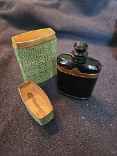 Antique CARON LA Nuit De Noel Paris Mini Black Glass Perfume Bottle & Box 3.1