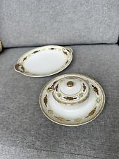 Nippon Hand Painted Sauce Bowl Serving Bowl and Platter With Spoon Art Deco picture