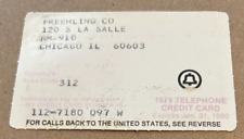VINTAGE 1979 ILLINOIS BELL TELEPHONE CALLING CREDIT CARD picture