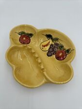 VTG Maurice of California Ceramic Ashtray FR206 Glaze Yellow with fruit picture