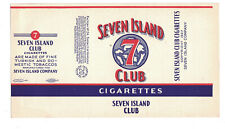 1937  7 Seven Island Club Cigarettes Tobacco Packaging Label picture
