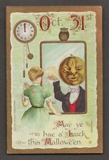 Halloween anthropomorphic pumpkin jack-o'-lantern postcard 1910 B Hofmann picture