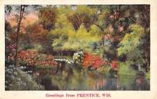 Prentice Wisconsin Scenic Waterfront Greeting Antique Postcard K101198 picture