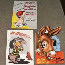 Vintage 1948 Novo Risqué Type Greeting Cards Lot Of 3. UN-USED picture