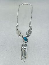 FABULOUS NAVAJO BISBEE TURQUOISE STERLING SILVER NECKLACE picture