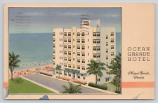 Postcard Miami, Beach, Florida, Ocean Grand Hotel 1952 Linen A262 picture
