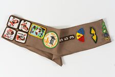 Vintage 1980s Brownies Girl Scouts Sash w/ Badges, Patches, Pins picture