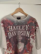 Harley Davidson T Shirt HUGE Eagle All Over Print Orlando 2014 Y2K picture