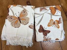 VTG Dundee Cream Butterfly Bath Towels Set of 2 picture