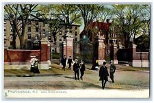 Providence Rhode Island Postcard Gates Brown University People 1908 Tuck Antique picture