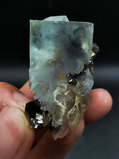 40g Natural Clear Transparent Green Fluorite Pyrrhotite Mineral Specimen Yindu picture