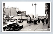 RPPC Hollywood & Vine Cars Semaphore Traffic Signals Bob Plunkett CA Postcard picture